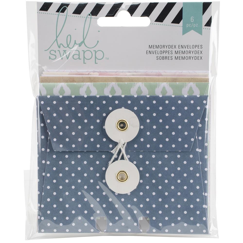 Heidi Swapp Memorydex Envelope Cards W/String Closure 6/Pkg
