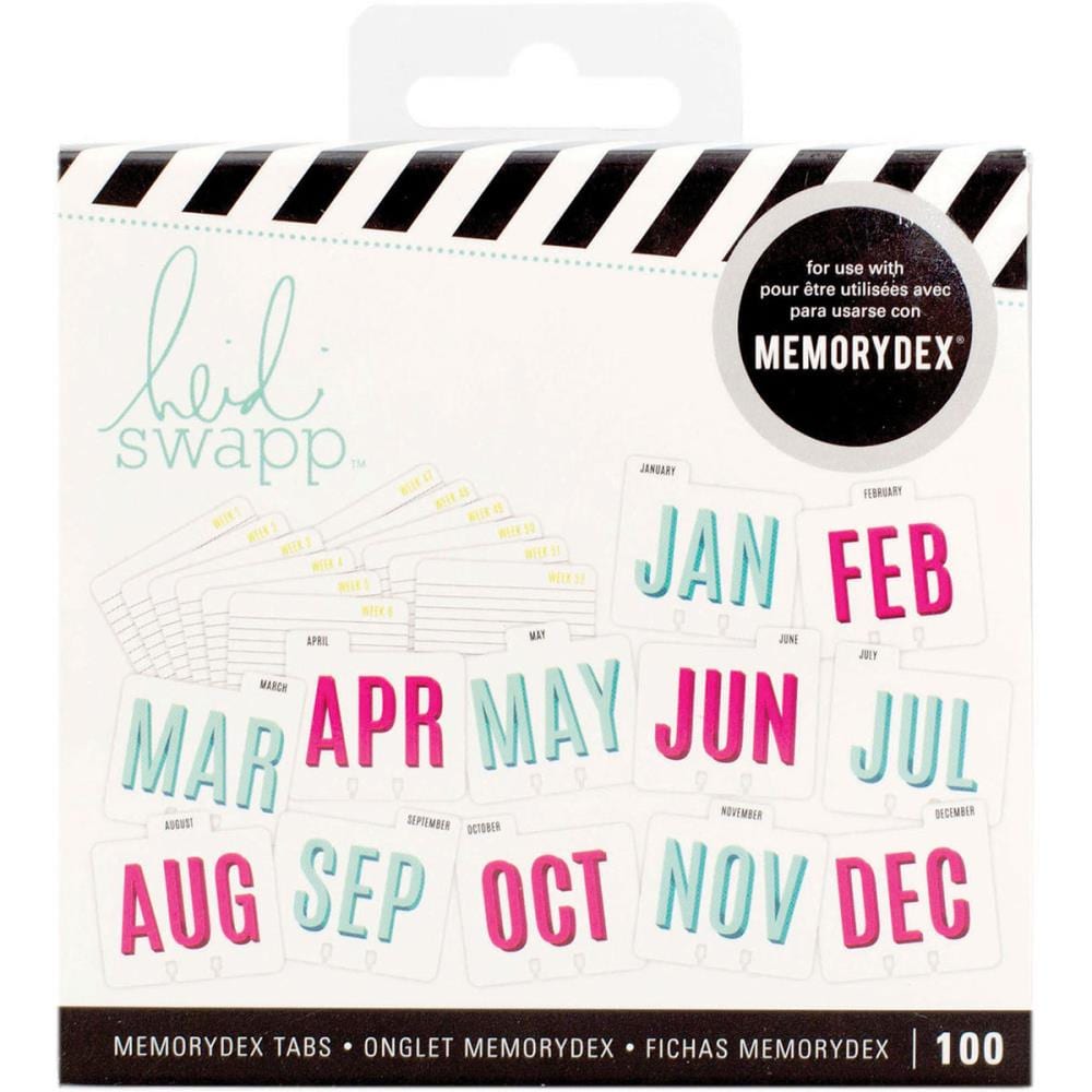 Heidi Swapp Calendar Memorydex File Cards & Tabbed Dividers 100/Pkg