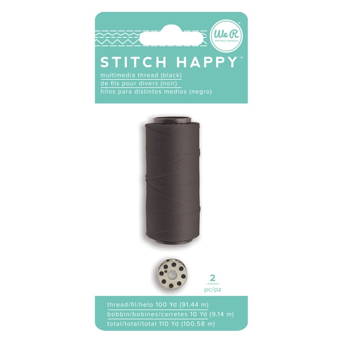 We R Stitch Happy Thread Black