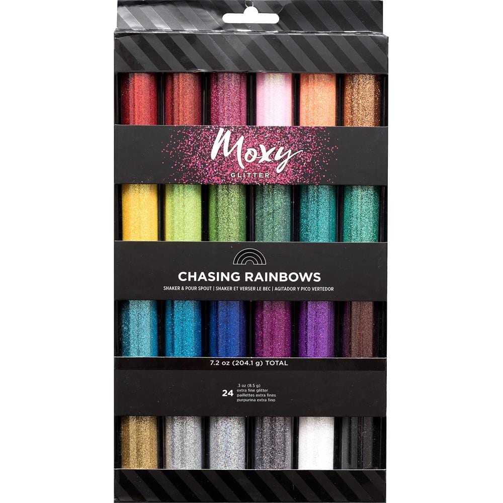 Moxy Extra Fine Glitter 24/Pkg Chasing Rainbows