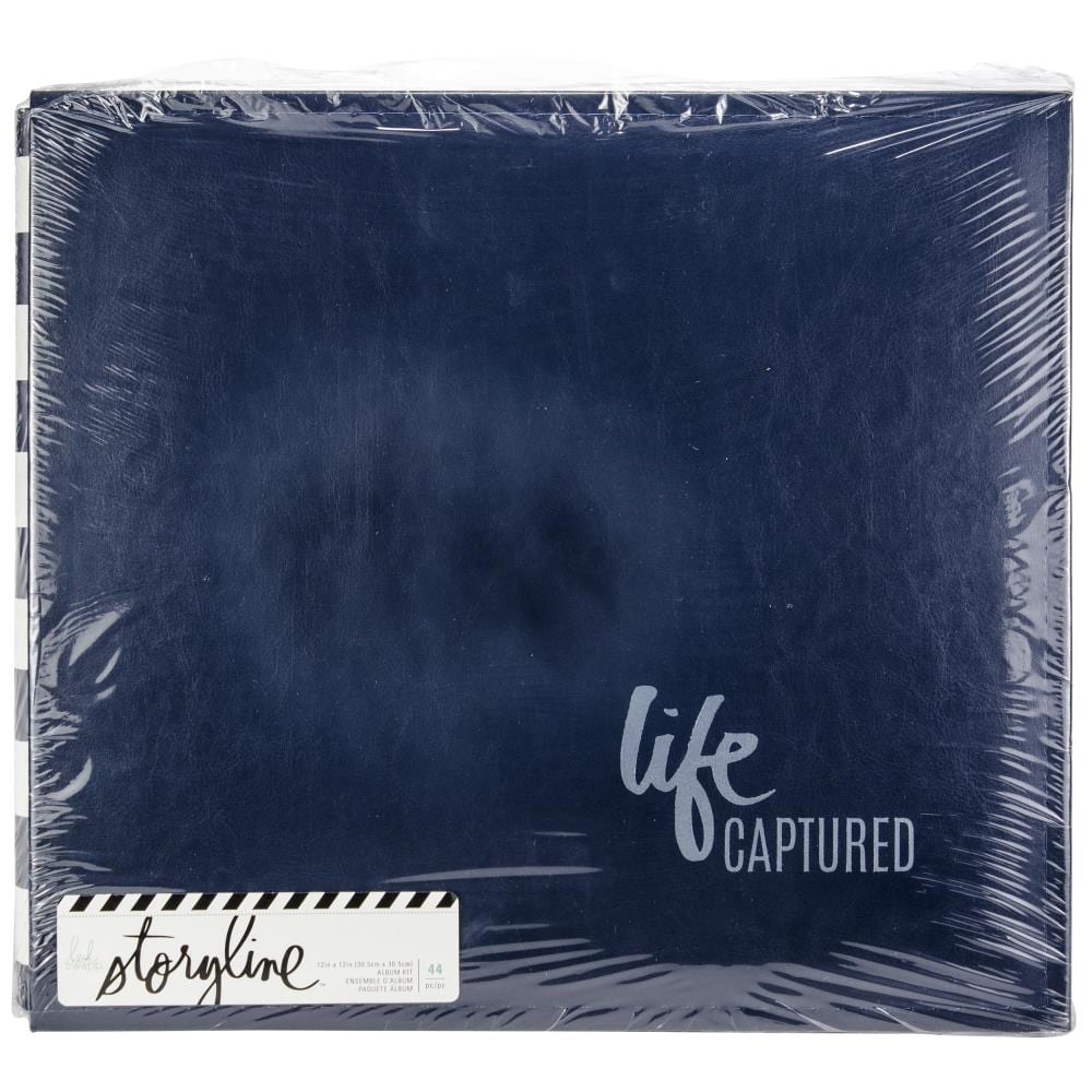 Heidi Swapp Storyline2 Post Bound Album 12"X12" Navy Stripe