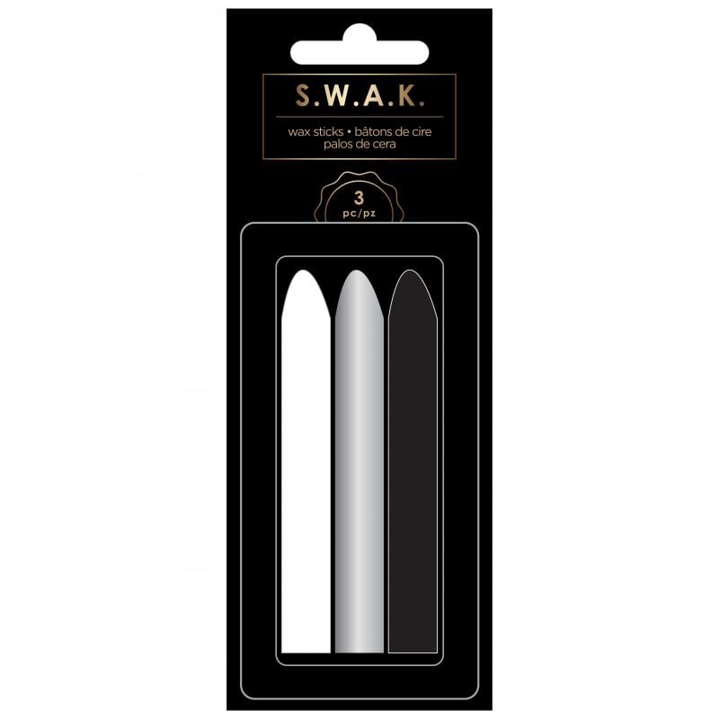 WAX STICKS - AC - S.W.A.K. WAX SEALS - WHITE, SILVER, BLACK (3 PIECE)