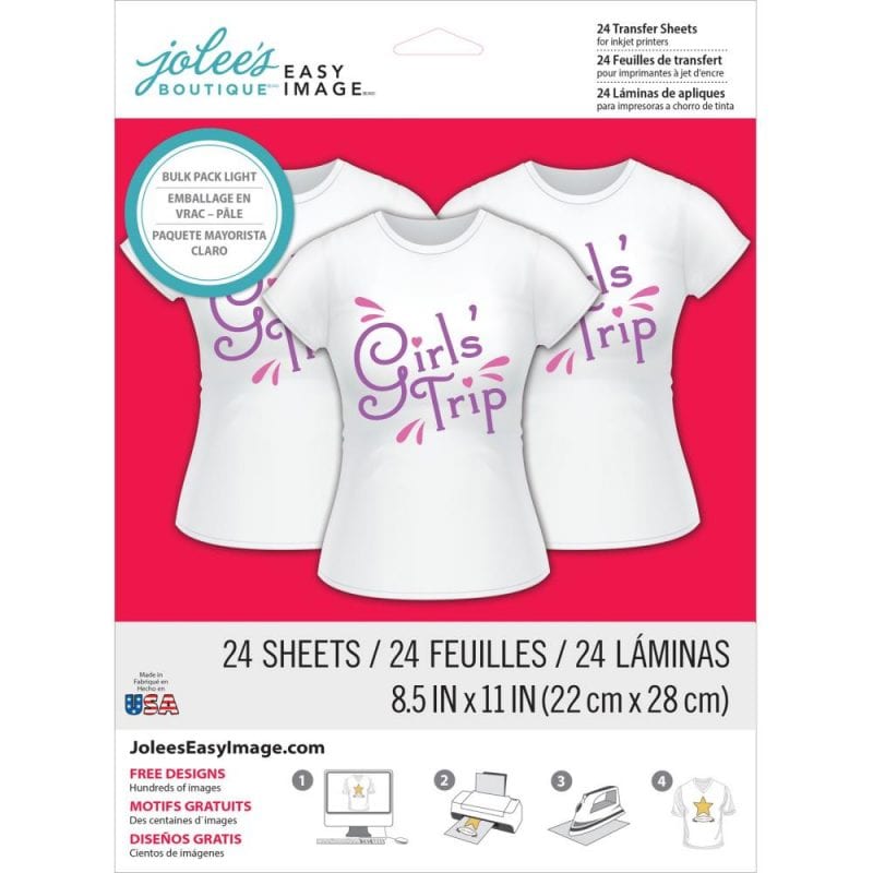 Jolee's Boutique Easy Image 8.5"X11" Transfer Sheets 24/Pkg For Light Fabrics