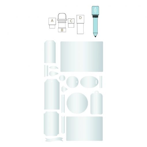 ETCH QUILL STARTER KIT 36 ETCHING PLASTIC SHAPES SA Scrapbook