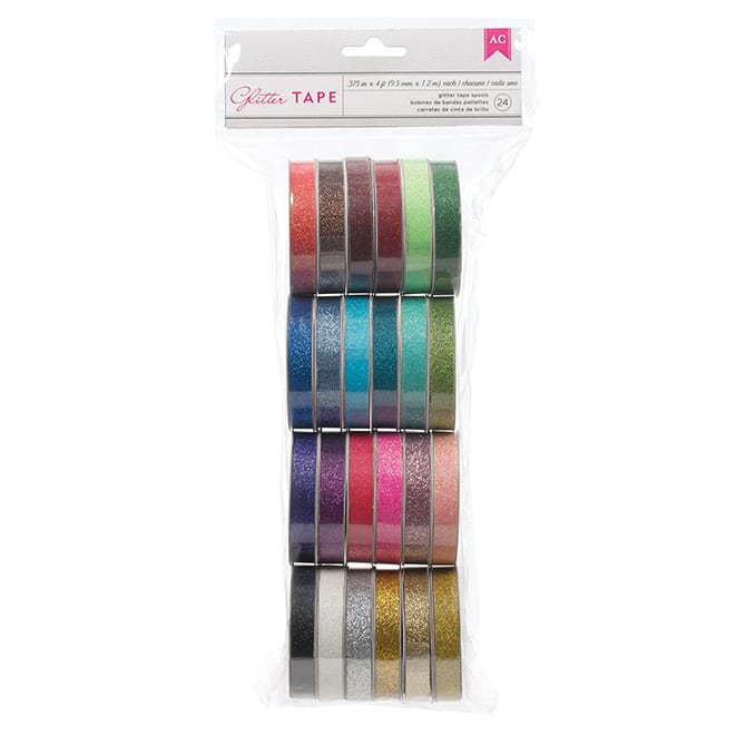 RIBBON VALUE PACK 24 SPOOLS GLITTER TAPE