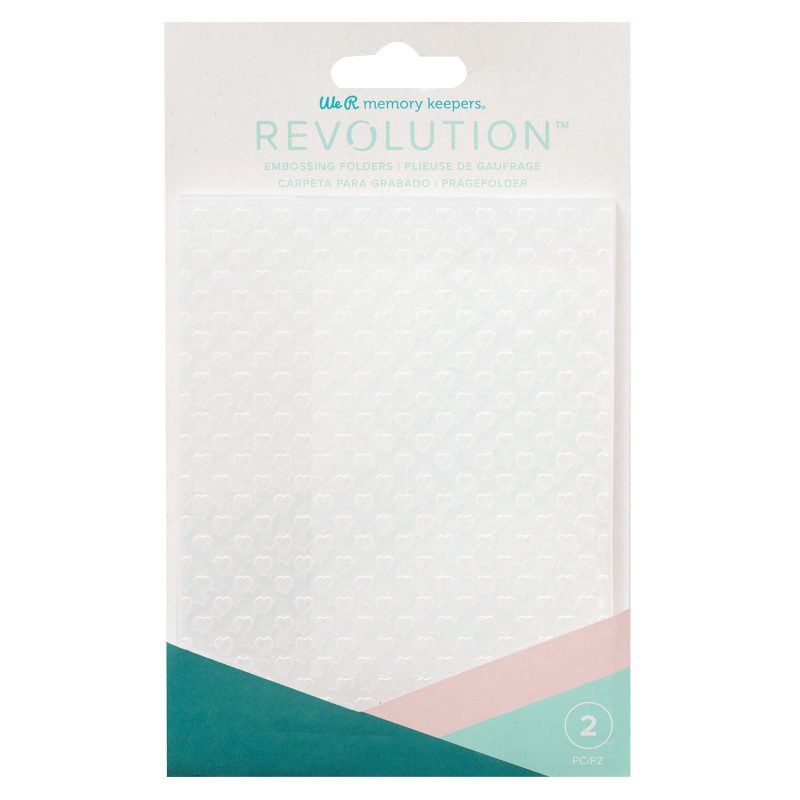 EMBOSSING FOLDER WR REVOLUTION HEARTS AND STARTS 2 PIECE