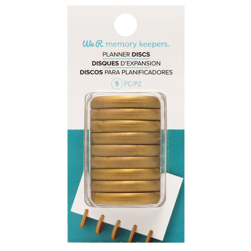 Crop-A-Dile Power Punch Planner Discs 9/Pkg Gold